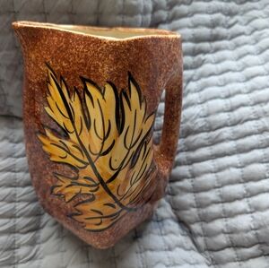 Clinchfield Artistic Brown Leaf Design Ceramic Pitcher